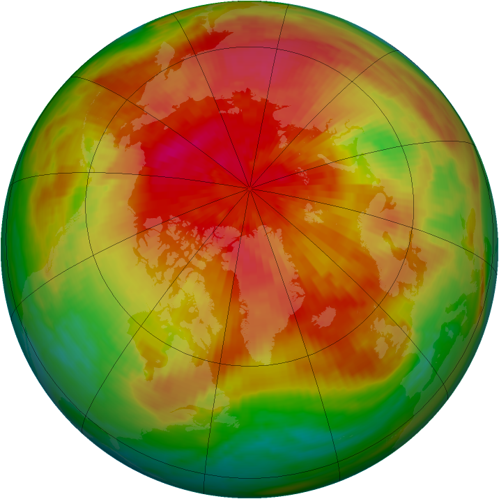 Arctic ozone map for 24 March 1986